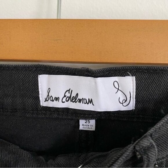 Nwt 🆕 Sam Edelman Women Linnie Kick Flare High Rise Waist Jeans • Black • US 25 - Picture 4 of 8